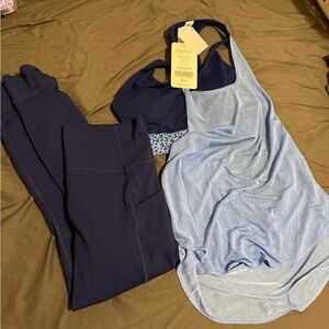 Fabletics PuléLuxe Medium leggings & Built-In Bra Small Tank